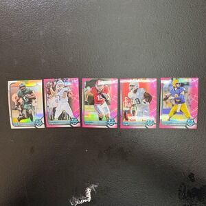 2022 Bowman University Football 5 Card Lot Will Levis Brock Bowers Refractor